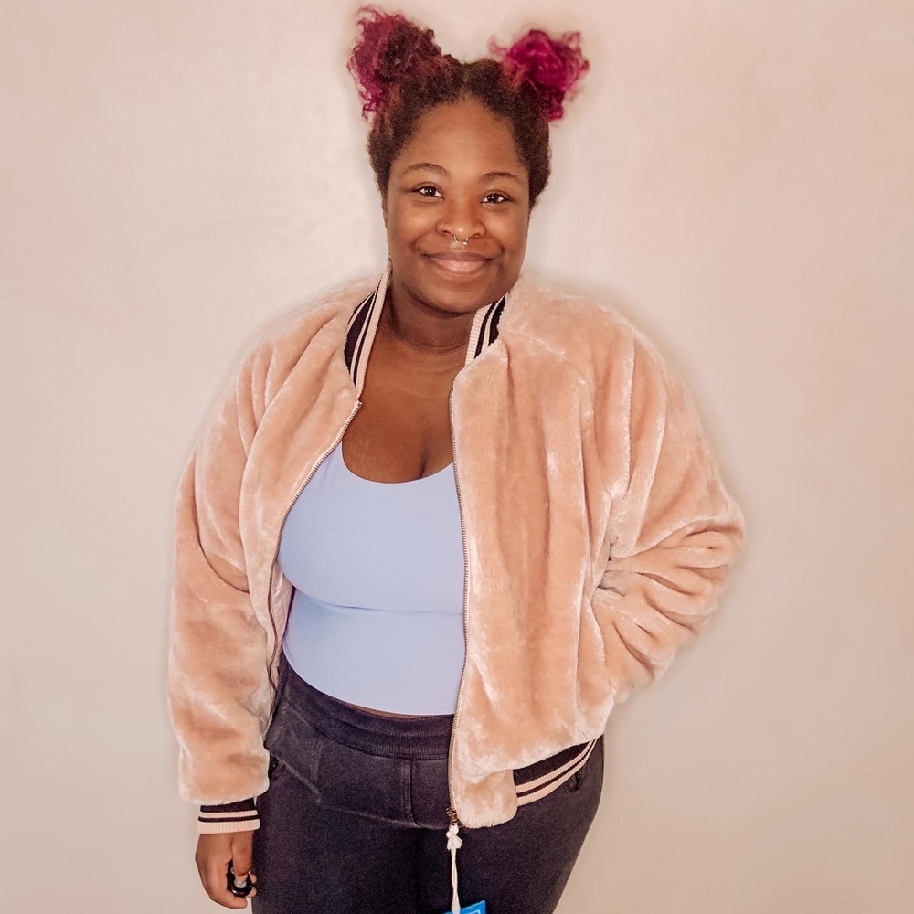 NWT Champion pink bomber jacket. Size small.